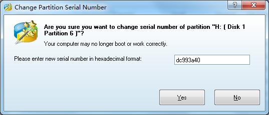 Change Partition Serial Number